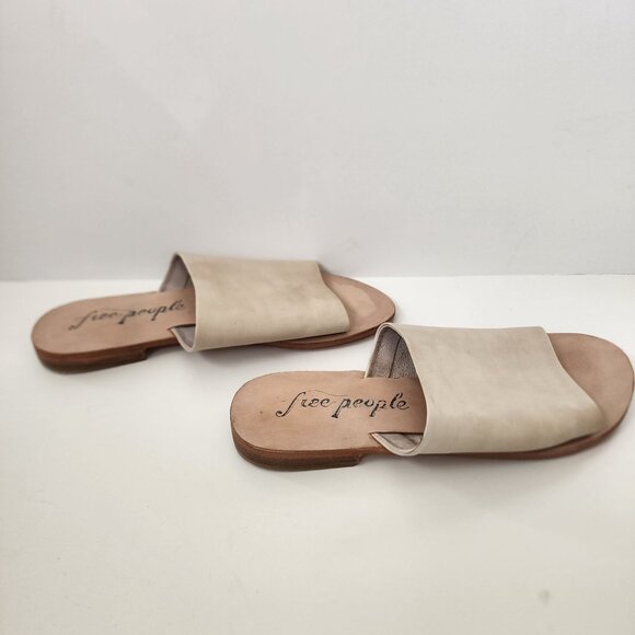 Free People Womens Sandals Size 38 Leather Beige Made In India - Picture 8 of 10